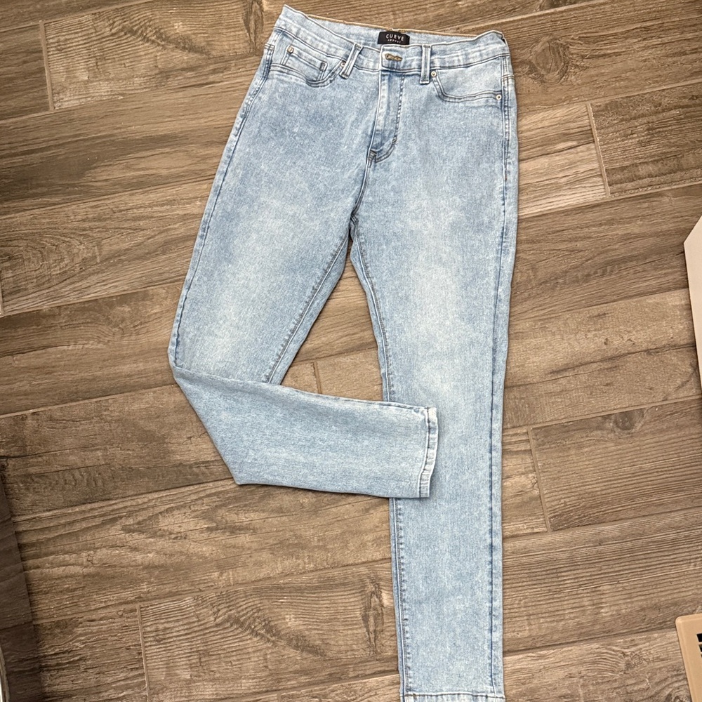 Light Acid-Wash Blue Skinny Jeans
